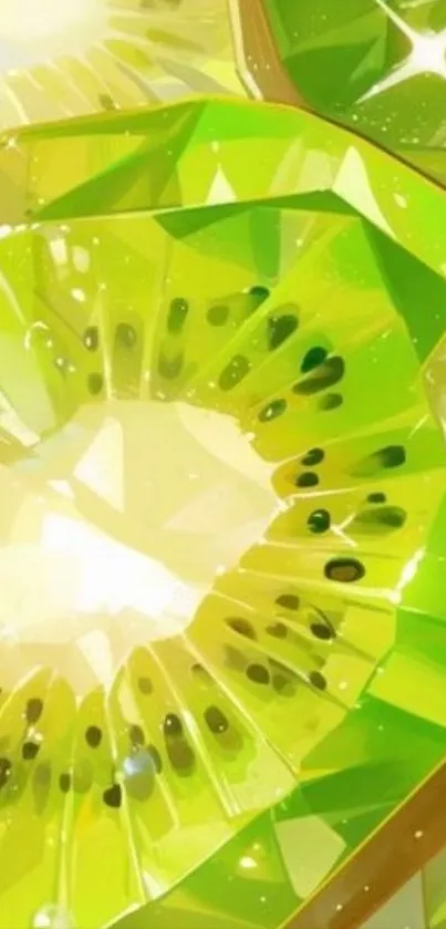 Vibrant artistic kiwi slices wallpaper
