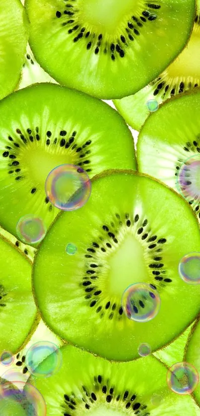 Close-up of vibrant kiwi slices as mobile wallpaper.