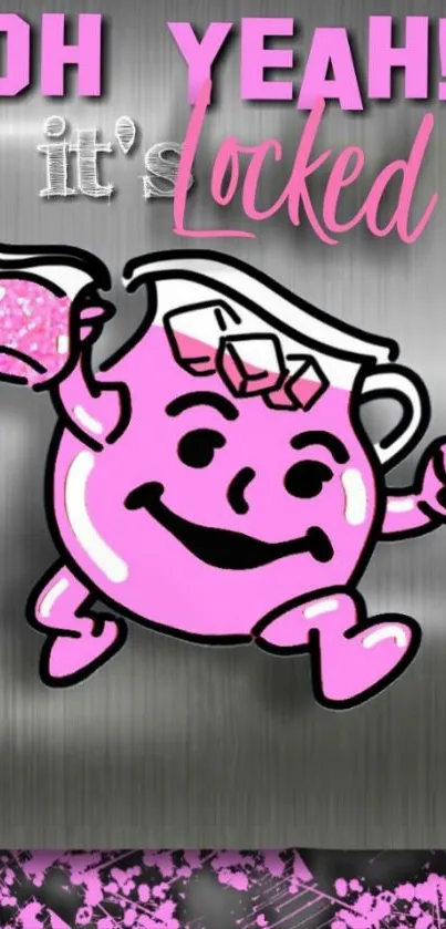 Kool-Aid themed lock screen with pink pitcher character.