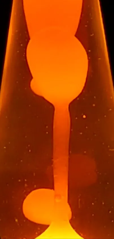 Vibrant orange lava lamp with flowing motion, creating a warm, retro ambiance.