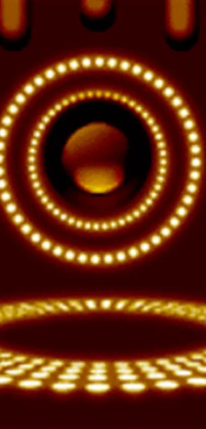 Glowing abstract LED circle mobile wallpaper.