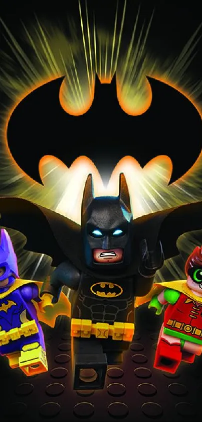 LEGO Batman and allies in action depicted in vibrant colors.