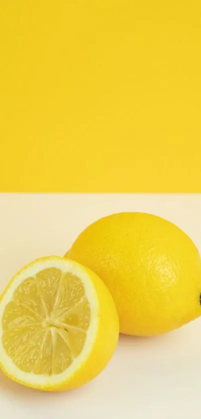 Vibrant lemon wallpaper with bright yellow hues.