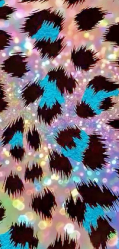 Vibrant leopard pattern with dynamic colors.