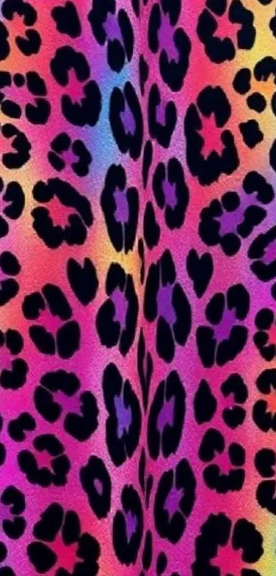 Colorful leopard print wallpaper design