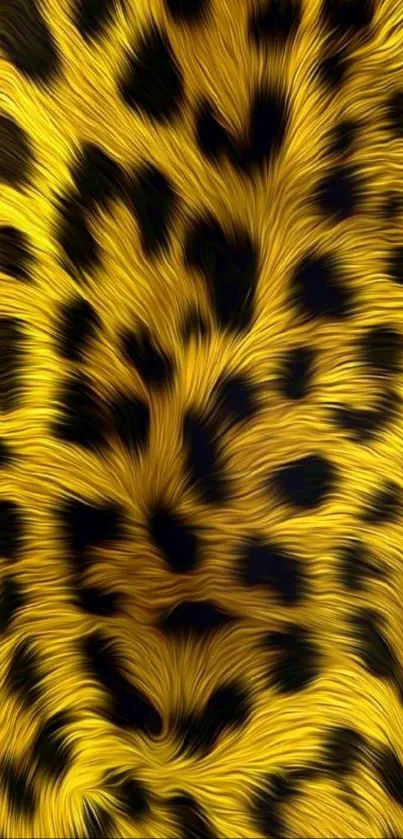 Yellow and black leopard print pattern for mobile wallpaper featuring bold textures.