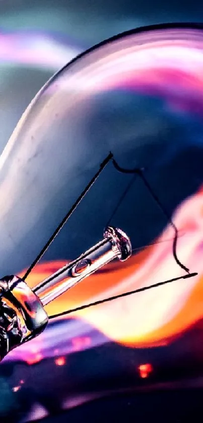 Colorful abstract light bulb wallpaper with vibrant hues.