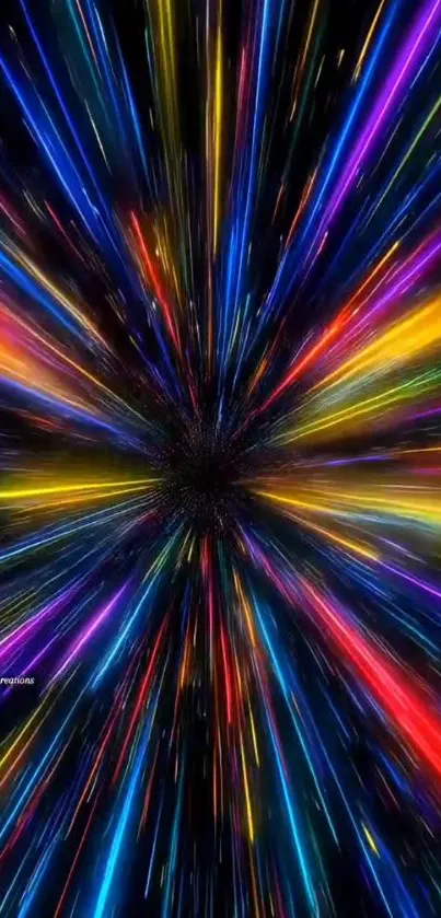 Colorful light speed explosion wallpaper.