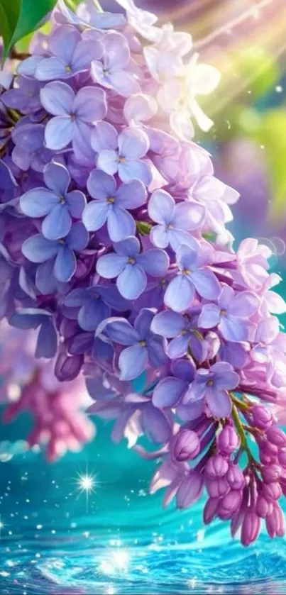 Lilac blossoms with a sparkling and dreamy background.
