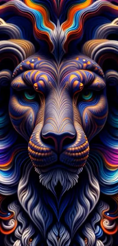 Colorful artistic lion design wallpaper