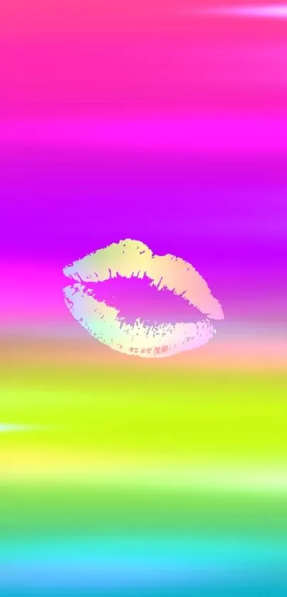 Vibrant and colorful lips with gradient background wallpaper.