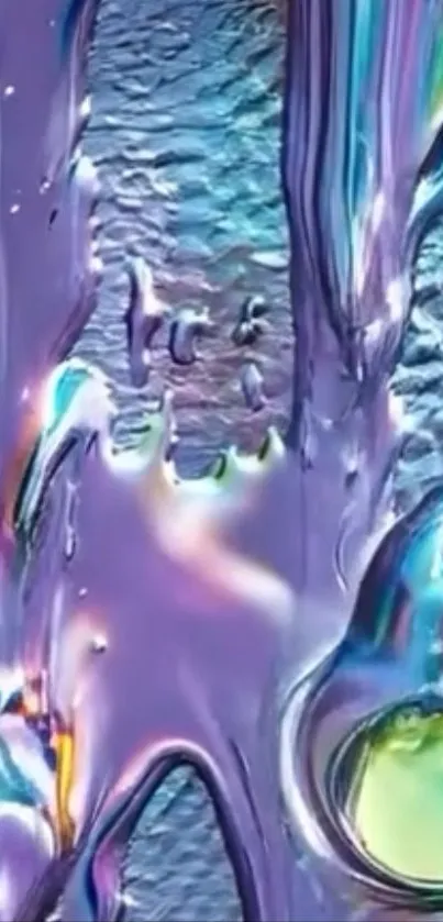 Vibrant liquid abstract art with metallic hues.