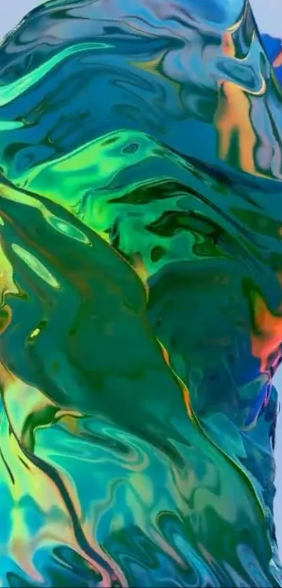 Vibrant and abstract liquid rainbow art with swirling colors.