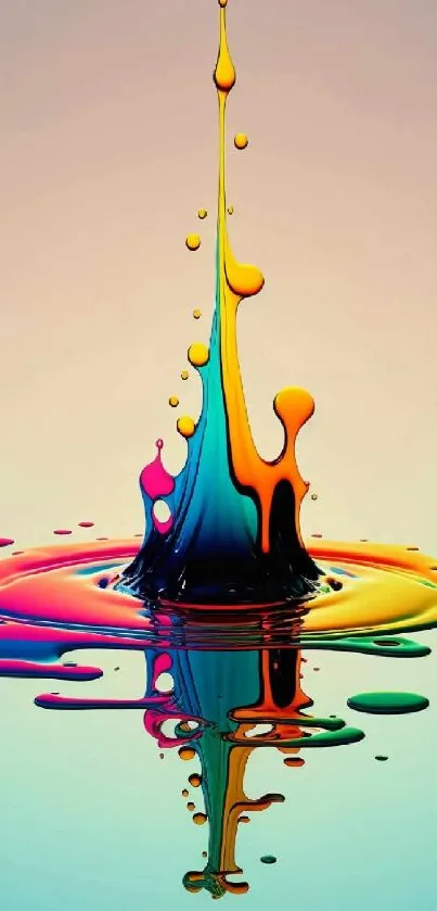 Vibrant splash of liquid art wallpaper with multicolor design.