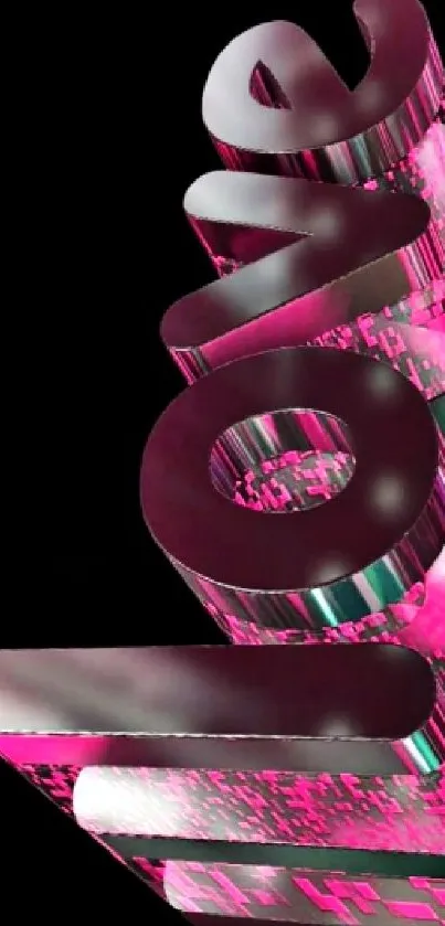 3D pink and black digital love wallpaper