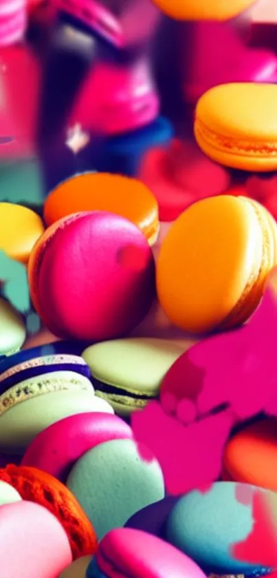 Vibrant and colorful macaron wallpaper for mobile phones.