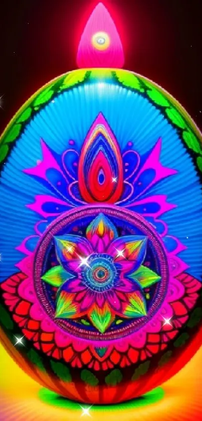 Colorful mandala art design with vibrant colors.