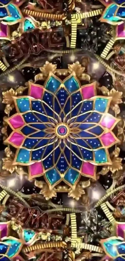 Colorful mandala kaleidoscope art wallpaper with vibrant patterns.