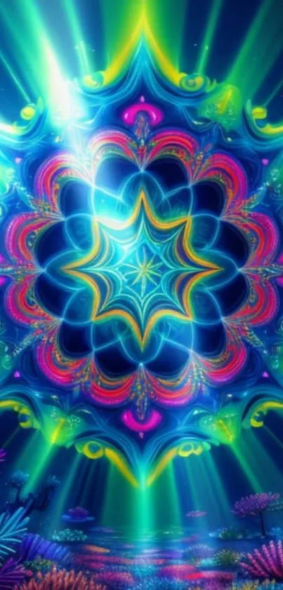 Colorful mandala design mobile wallpaper with vibrant patterns and energy.