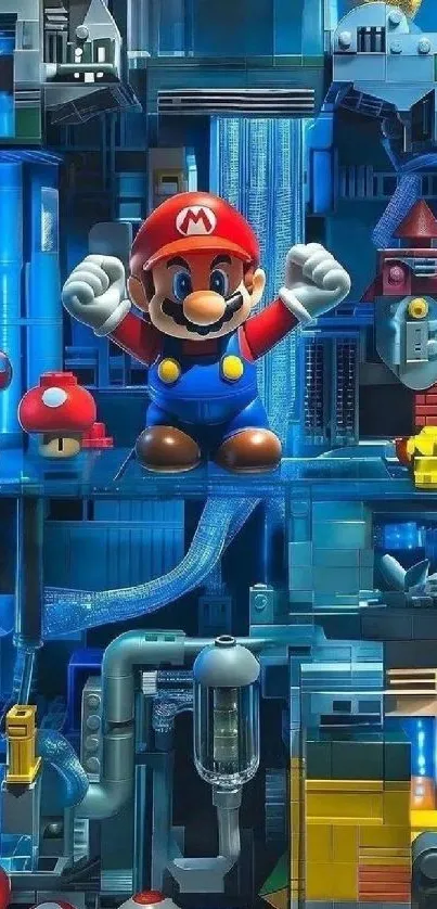 Mario-themed vibrant game wallpaper with dynamic elements.