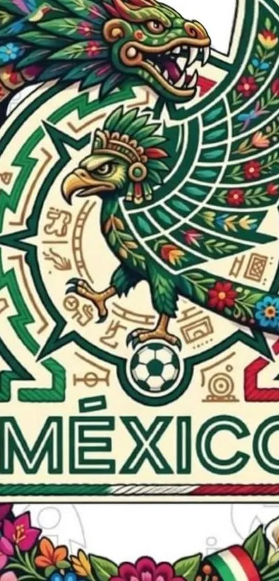 Intricate Mexican art with vibrant colors and cultural symbols.