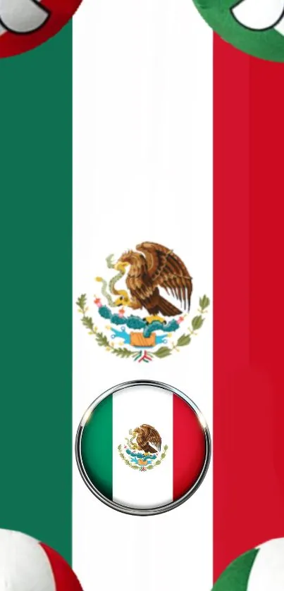 Vibrant Mexican flag wallpaper with green, white, and red colors.