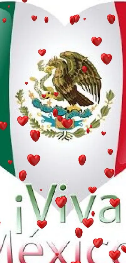 Mexican heart-shaped flag with Viva Mexico text