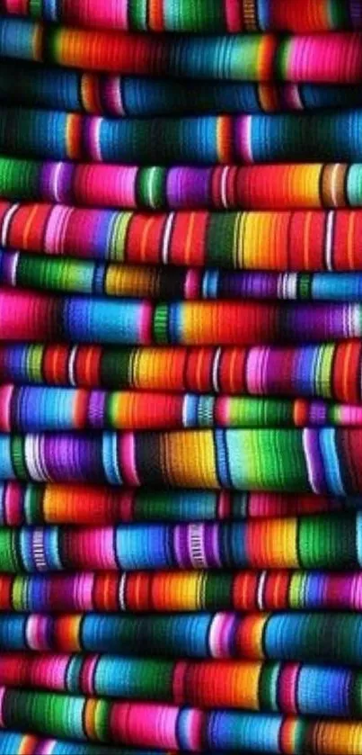 Colorful Mexican textile pattern wallpaper.