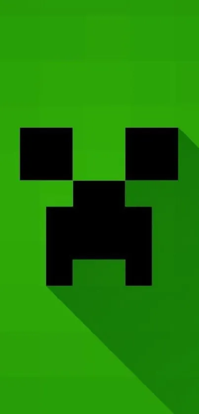 Pixelated green and black Minecraft Creeper wallpaper.