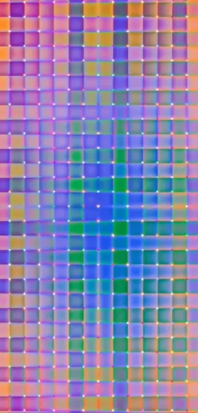 Vibrant mosaic mobile wallpaper with colorful grid pattern.