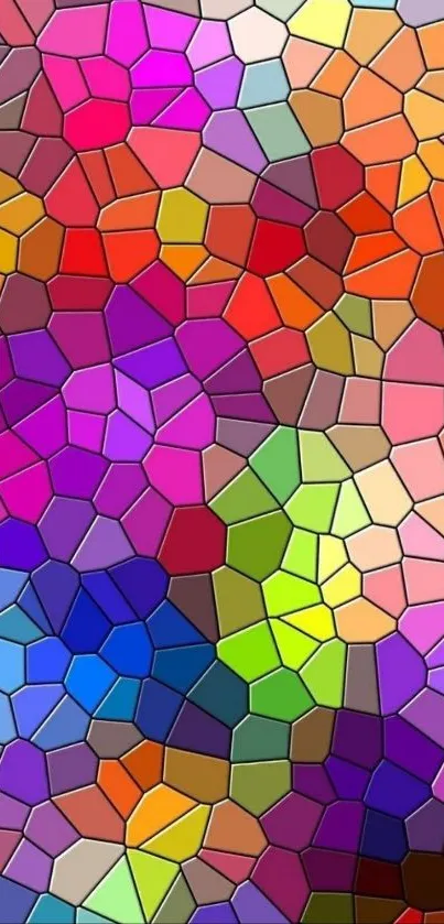 Vibrant mosaic pattern with colorful geometric shapes