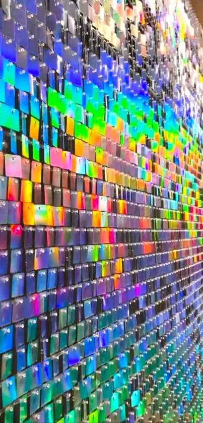 Vibrant multicolor mosaic reflecting light.