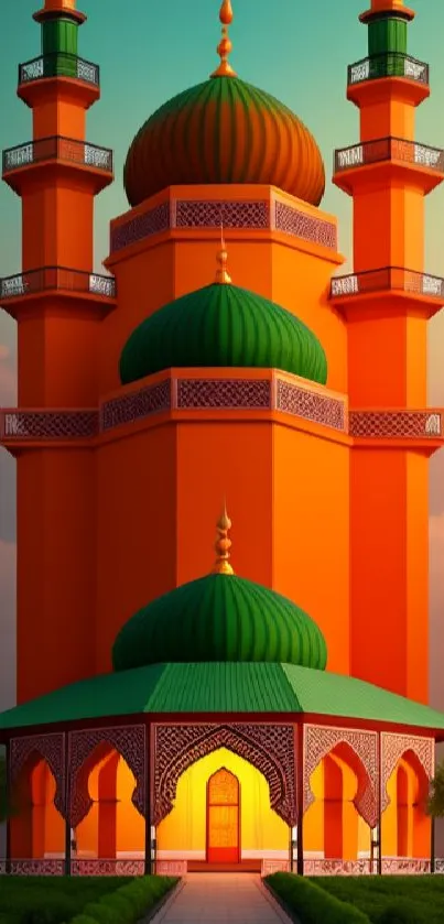 Vibrant Mosque Architecture Art - free download