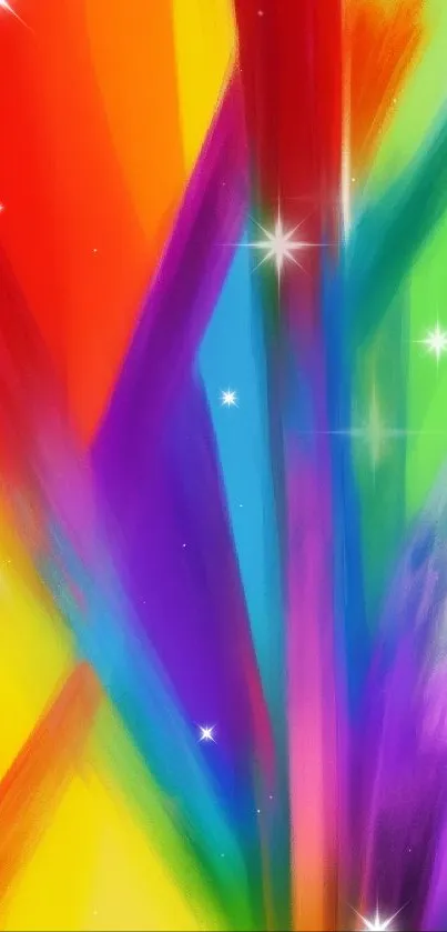 Vibrant multicolor abstract wallpaper with dynamic brush strokes.