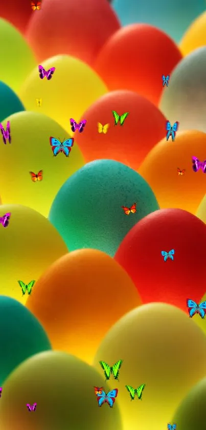 Vibrant multicolor eggs with bright hues.