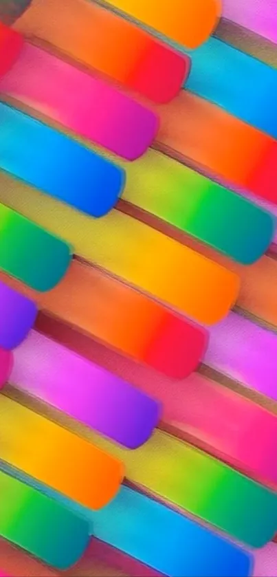 Vibrant multicolored abstract pattern with interwoven design.