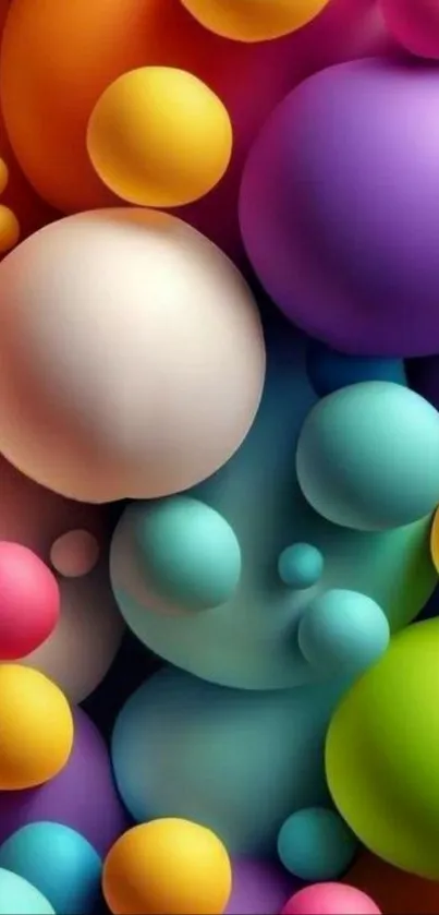 Vibrant multicolored spheres abstract wallpaper