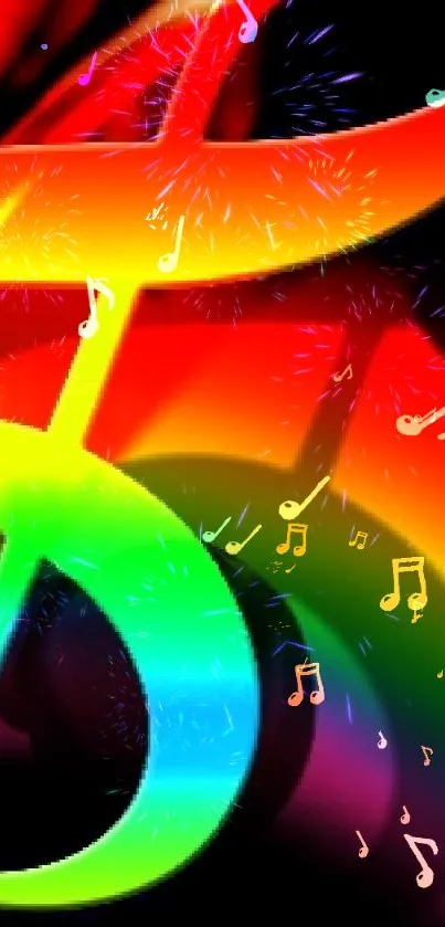 Colorful abstract music note wallpaper for mobiles.