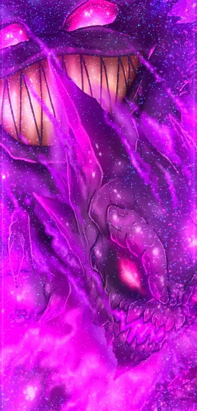 Mystical fantasy creature in purple hues designed for mobile wallpaper.