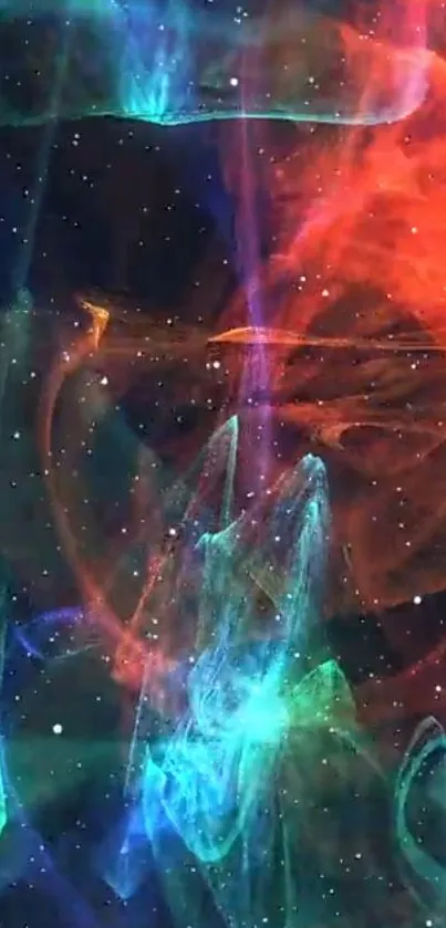 Colorful nebula galaxy wallpaper with vivid cosmic patterns.