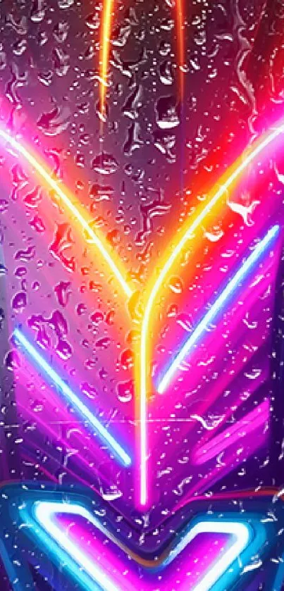 Vibrant neon abstract wallpaper with colorful light patterns.