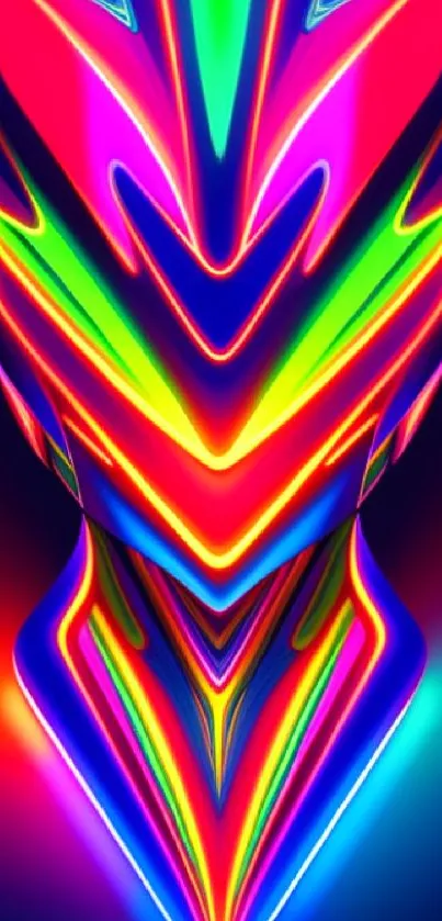 Vibrant neon abstract design with colorful fluid shapes.