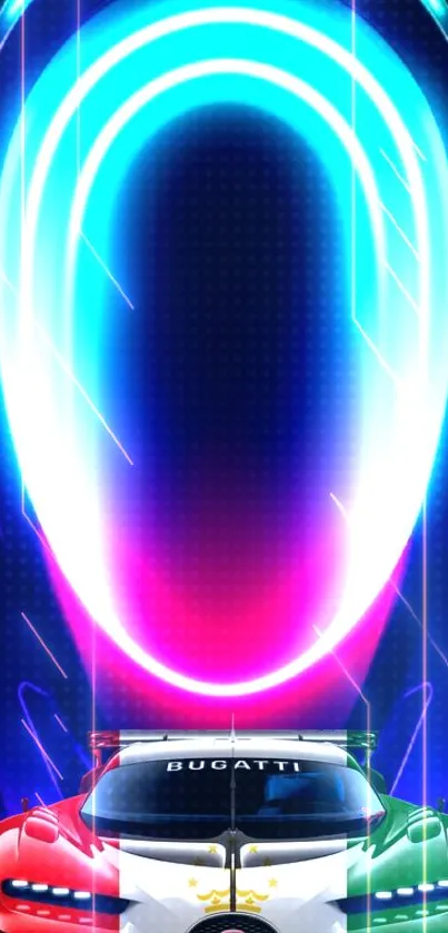 Futuristic neon abstract wallpaper with vibrant and glowing colors.