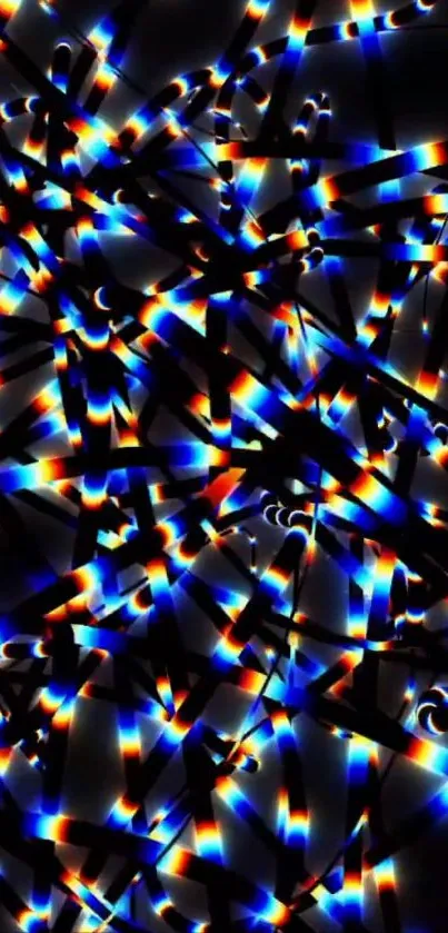 Vibrant neon abstract pattern with dynamic colors.
