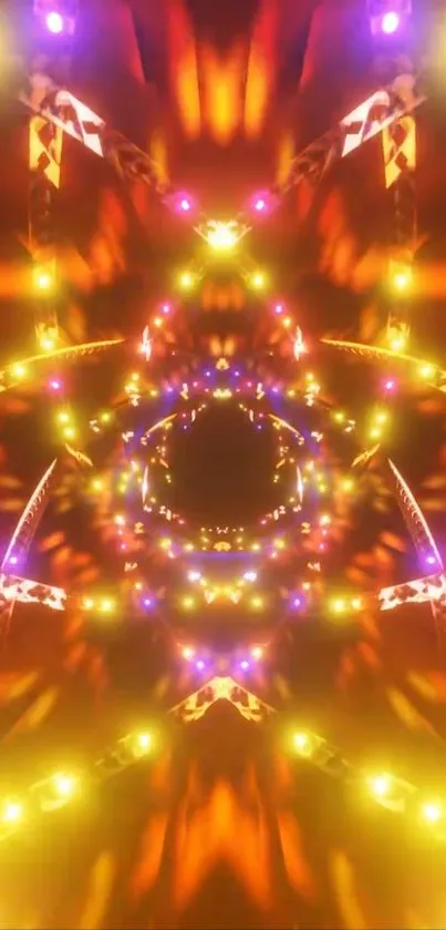 Bright neon abstract portal design wallpaper.