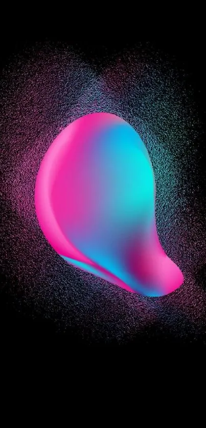 Vibrant neon abstract wallpaper with pink and blue on black.