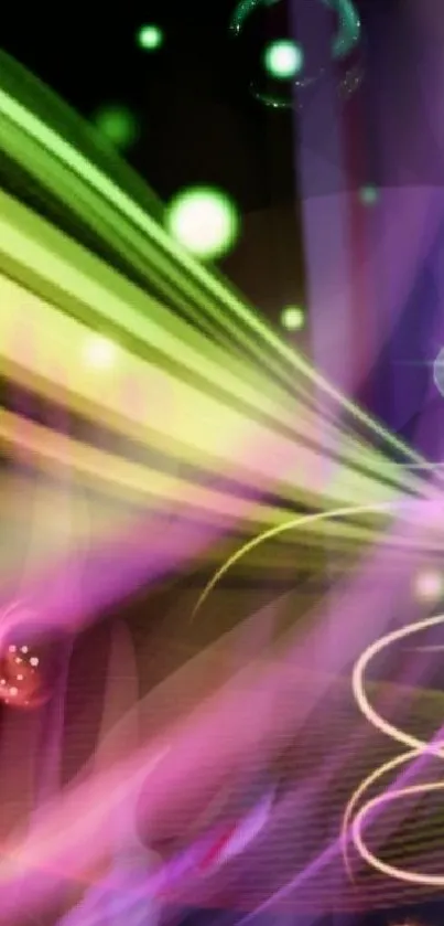 Vibrant neon abstract wallpaper with dynamic waves and bright colors.