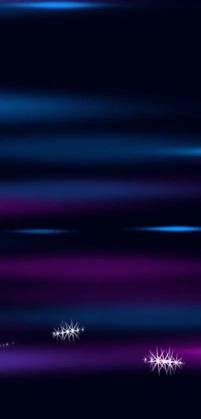 Vibrant neon abstract mobile wallpaper with blue and purple hues.