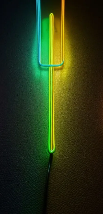 Vibrant neon colored abstract wallpaper design with glowing green hues.