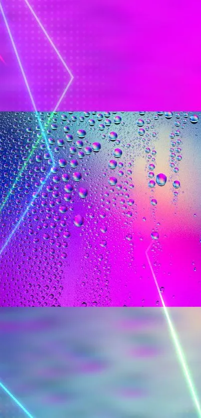 Vibrant neon abstract wallpaper with raindrop patterns.